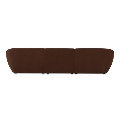 NADAAL STUDIOS Emery Lounge Modular Sectional Left, 4-Seater, Contemporary Design, Chestnut Brown Upholstery