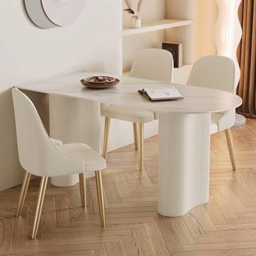 Restaurant Table Dinner Table Slate Island Dining Table Modern Simple Dining Table Cream Style Home Dining Table Party Table Negotiation Table Rustic Farmhouse Dining Table (Size : M:140 * 80 * 75cm)