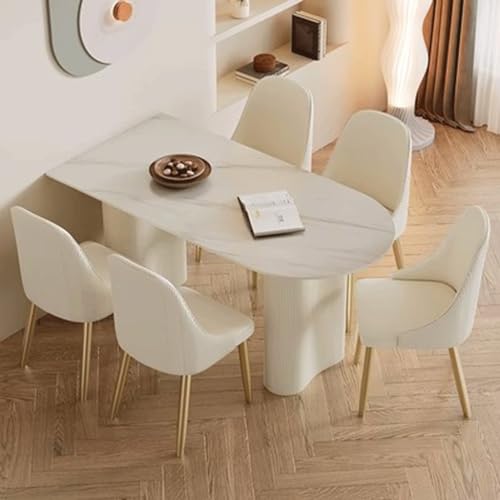 Restaurant Table Dinner Table Slate Island Dining Table Modern Simple Dining Table Cream Style Home Dining Table Party Table Negotiation Table Rustic Farmhouse Dining Table (Size : M:140 * 80 * 75cm)