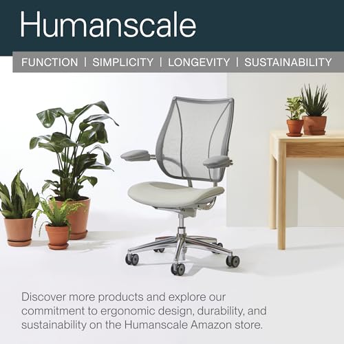 Humanscale F211GCF10 Freedom Headrest Office Desk Chair, Ergonomic Office Chair with Headrest, Pristine Black Supportive Office Chair