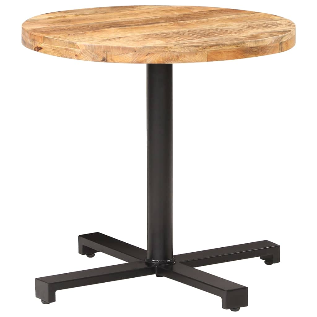 Cocktail Table, Space Saving Dinner Room Table, Bistro Table Round for Dining Room, Home Office, Living Room, Ø31.5"x29.5" Rough Mango Wood