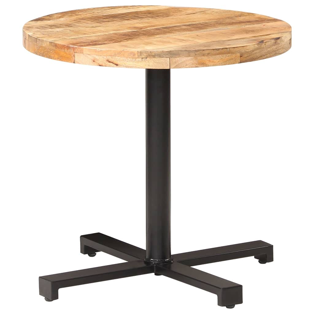 Cocktail Table, Space Saving Dinner Room Table, Bistro Table Round for Dining Room, Home Office, Living Room, Ø31.5"x29.5" Rough Mango Wood