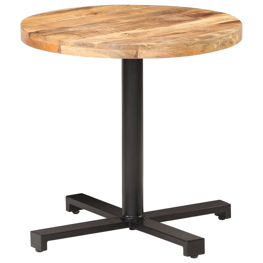 Cocktail Table, Space Saving Dinner Room Table, Bistro Table Round for Dining Room, Home Office, Living Room, Ø31.5"x29.5" Rough Mango Wood