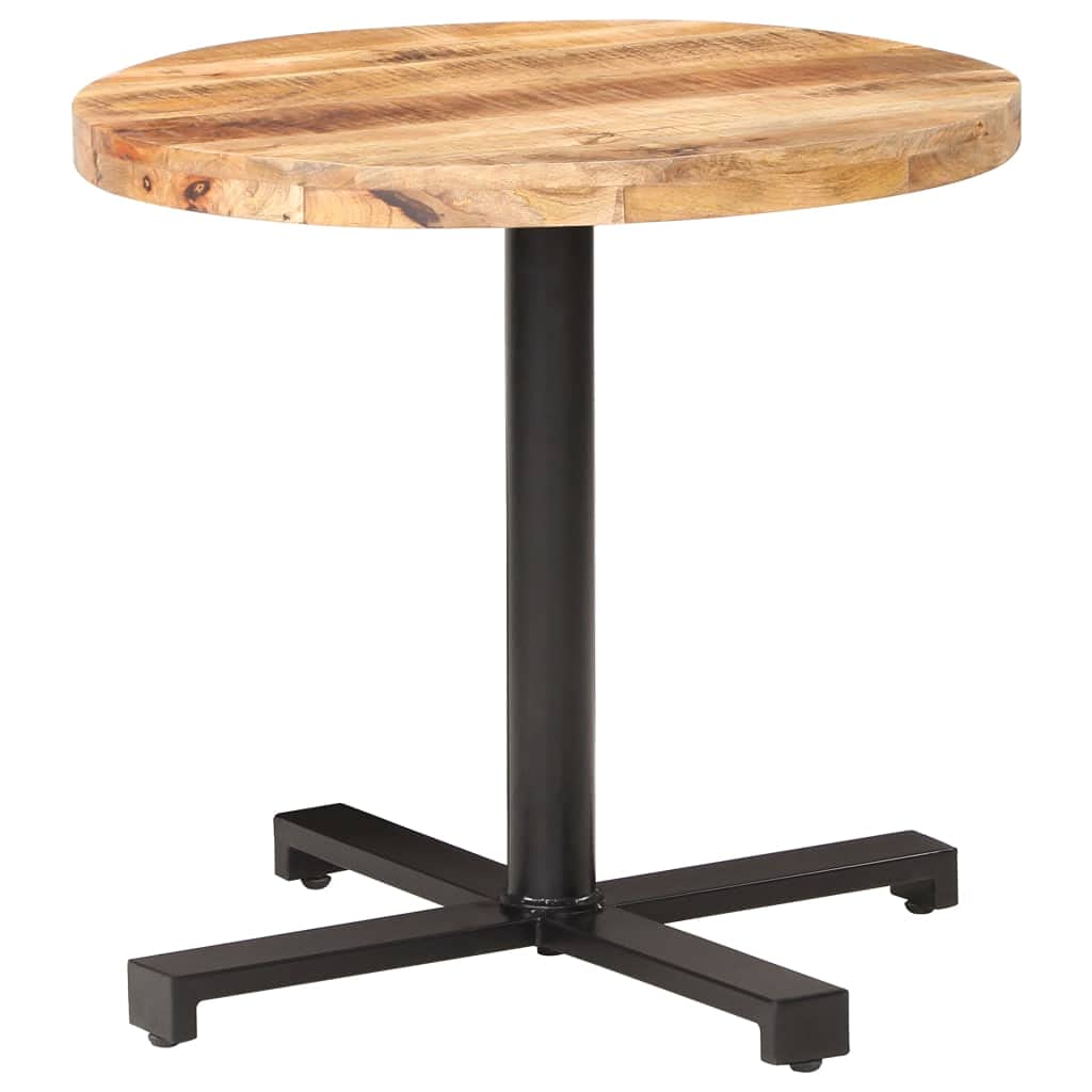 Cocktail Table, Space Saving Dinner Room Table, Bistro Table Round for Dining Room, Home Office, Living Room, Ø31.5"x29.5" Rough Mango Wood